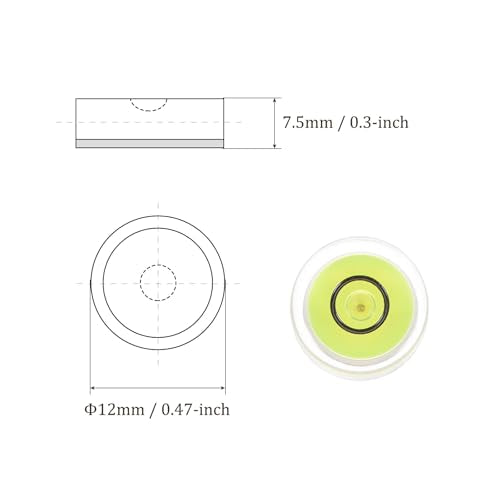 3pcs Small Circular Bubble Spirit Levels - [12mm Diameter 6mm Thickness] Mini Round RV Level Leveling Tools for Travel Trailer Turntable Camera, Lime - color: Lime, size: 12mm x 6mm