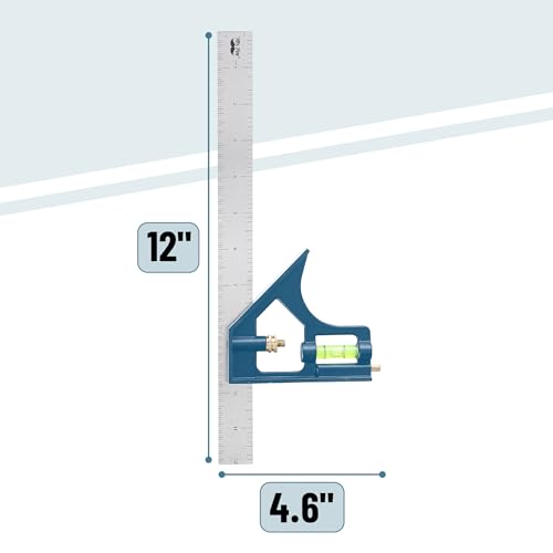 Mr. Pen- Combination Square Set, 12", Blue, Combo Square, Carpentry Tools - color: Blue
