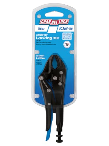 Channellock Locking Pliers 102-5 - Curved Jaw With Cutter, Epoxy Resin Coating, Forged Steel - 5 In - style: 5" Curved Jaw Locking Pliers w/ Wire Cutter