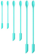 Silicone Spatula Set 6Pcs, Mini Jar Scraper for Makeup & Food - color: Blue