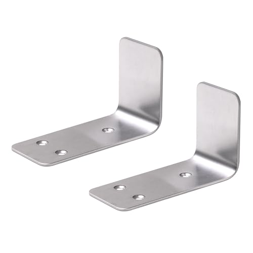 90° Stainless Steel Sliding Door Hardware Door Stop,2pcs Sliding Barn Door Bottom Floor Guide with Mounting Screws (Silver) - color: Silver