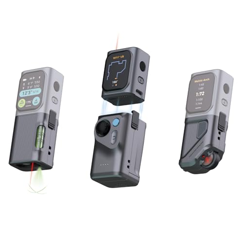 HOZO M-Cube Pro Laser Measuring Tool Combo:4 Modules Build to Adapt, M-Tripod & M-Protection Case, Rechargeable Modular Laser Distance Meter with Bilateral Laser, Digital Scale Roller | Bluetooth App - style: M-Cube Pro Combo