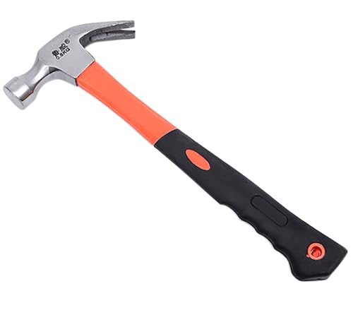 Claw Hammer, 21 Oz Forged Steel Stubby Tack Hammer with Shock-absorbing Leather Handle for Driving and Pulling Out Nails (1)