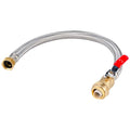 Heavy Duty 24" Braided Stainless Steel Hot Water Heater Hose – 3/4 Inch FIP x 3/4 Inch Ball Valve, Push-to-Connect Brass Fitting - size: 3/4"Ball Valve X 3/4" FIP-1PC