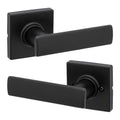 Kwikset Breton Interior Passage Door Handle, Lever for Closet and Hallway Doors, Reversible Non-Locking Handle Lever, Matte Black Finish