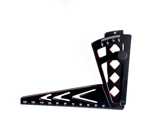 RC Car Camber Gauge Adjustable Wheel Rim Camber Gauge for 1/10 1/8 Trucks - color: Black+red