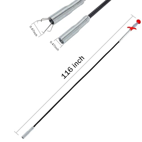 Drain Snake，116" Flexible Grabber Claw Tool Reacher Drain Snake Hair Drain Clog Remover for Toilet Sewer Shower Kitchen Bathroom Tub Clogged Drains Opener Cleaning Tool - style: 116 IN