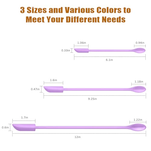 Silicone Spatula Set 6Pcs, Mini Jar Scraper for Makeup & Food - color: Purple