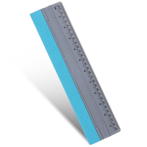Wallpaper Smoothing Tool, Professional Vinyl Squeegee with Ruler | Felt Squeegee for Vinyl Decals Sticker Paper Wallpaper Window Film Tools (Gray, 12inch) - size: 12in Gray