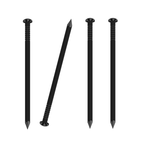 200 PCS Round Head Nails, 1-1/2 Inches Hardware Nail, Nails for Hanging Pictures, Wood Nails, Black Nails, Household Nails - color: Black, size: 1-1/2 in