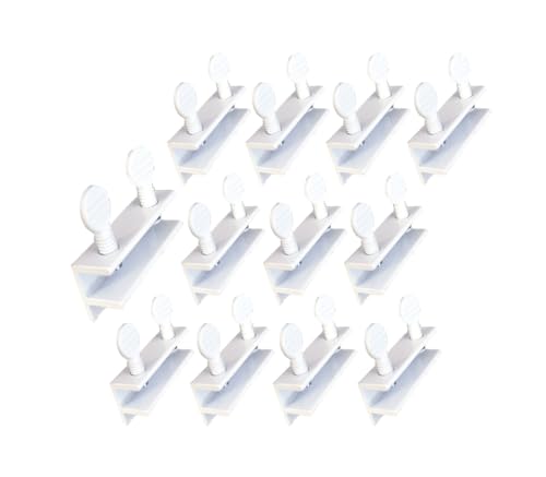 QCAA Sliding Window Security Lock, Child Proof Lock, Aluminum, White, 12 Pack, Made in Taiwan - color: White(3/8"), size: 12pack