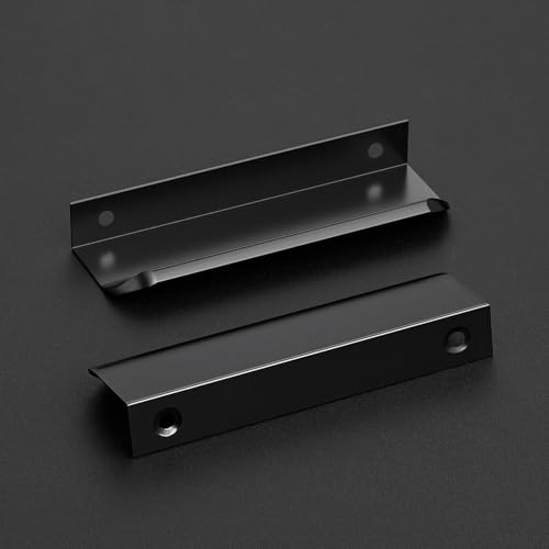 Matte Black Cabinet Handles Finger Edge Pulls 4.75 Inch CC 10 Pack - color: Matte Black, size: 120mm/4.72" Overall Length