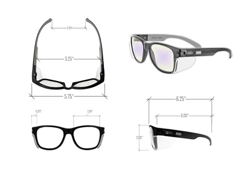 MAGID Gemstone Y50 Performance Anti-Fog Safety Glasses with Side Shields - color: Blue Blocking Lens | Black Frame, size: 1 Pair
