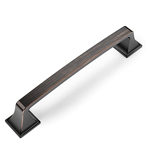 Amerdeco 10 Pack Oil Rubbed Bronze 5 Inch(128mm) Hole Centers Kitchen Cabinet Pulls Hardware Kitchen Handles for Cabinets Cupboard Handles Drawer Pulls - color: Oil Rubbed Bronze, size: 5" hole center