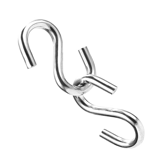 4 Pack Heavy Duty S Hooks for Hanging Hammock Stand Swing Plants, Loads up to 550 lbs, 3.3 Inch Long 0.31 Inch Thick Strong Galvanized Utility Hooks,Swing S Hooks, Industrial Grade Quality Hooks (4)