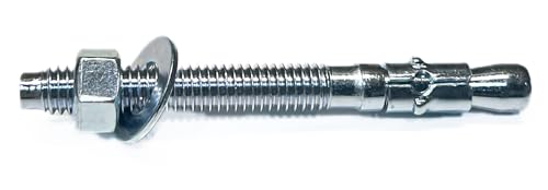 MIGHTY FASTENERS Zinc-Plated Steel Wedge Anchors, 1/2" X 12" - Heavy-Duty Mounting Bolts for Concrete - 50 Pack - size: 1/2" X 12"