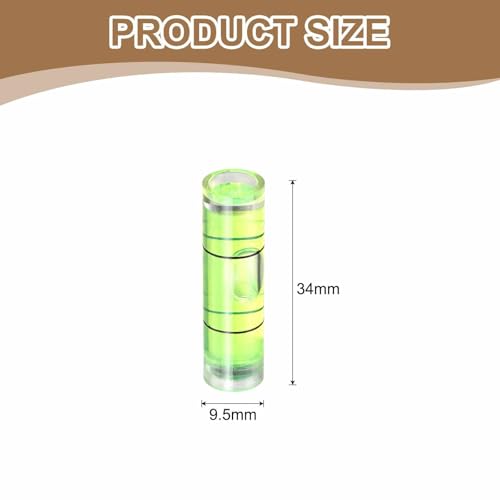 HARFINGTON 15pcs Small Cylindrical Bubble Level Vials 34x9.5mm PMMA Mini Horizontal Bubble Spirit Level Measuring Layout Tools for RV TV Picture Frame Hanging Tool Leveler - size: 34x9.5mm