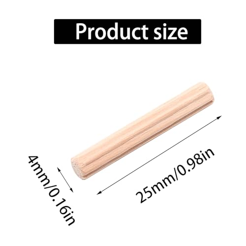 48Pcs 4mm x 25mm / 5/32 Inch x 0.98 Inch Wooden Dowel Pin - size: 4 x 25mm