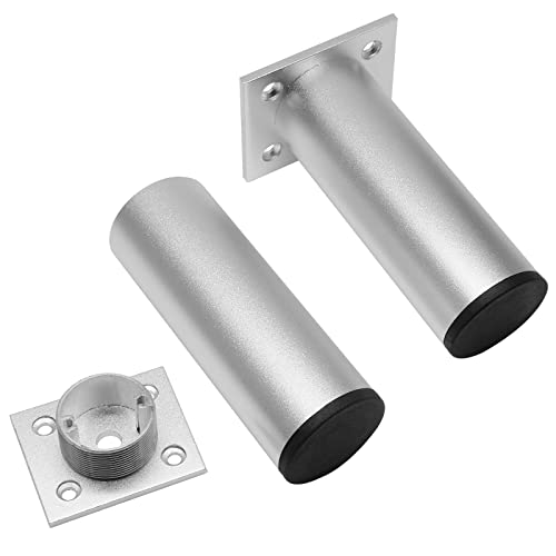 4-Pack Adjustable Aluminum Alloy Furniture Legs 4" Height Silver - color: Silver, size: 4 Inch