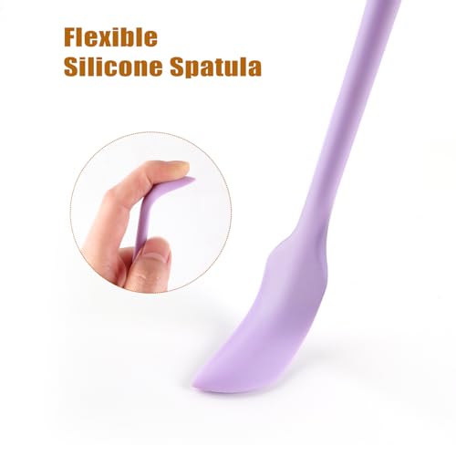 Silicone Spatula Set 6Pcs, Mini Jar Scraper for Makeup & Food - color: Purple（6pcs）