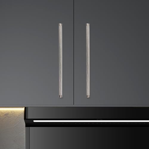 10 Pack 7-1/2 inch(192mm) Brushed Satin Nickel Kitchen Cabinet Handles Knurled Cabinet Pulls Silver Drawer Pulls Kitchen Cabinet Hardware Handles Drawer Pulls Dresser Handles - color: Brushed Satin Nickel, size: 7-1/2" Hole Center（192mm）