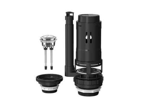 R&T Universal Dual Flush Valve for 2-piece Toilet with Top Push Button Toilet Repair Kit Inside Tank Compatible with 3-Inch and 2-Inch Toilet Drain Outlet A2422U - color: 3-lnch Drain Outlet(Add 2" Converter）