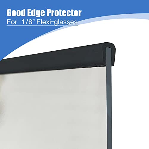 Rubber Edge Trim, Self-Adhesive U Channel Rubber Edge Trim, U Shaped Edge Protector for Mirror and Glasses, EPDM Material, Slot Width 1/8"(3mm), Length 10 Ft, Black - size: Fit 1/8"- L10'
