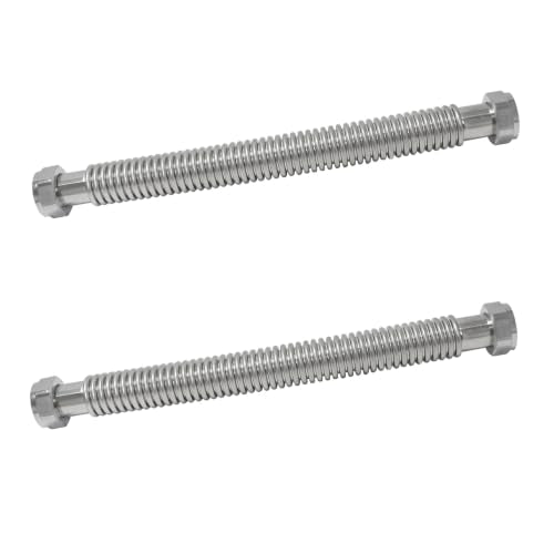 2 PCS EFIELD 18-inch 1-1/4" FIP X 1-1/4" FIP Stainless Steel Corrugated Hose Connector for Commercial Water Heater, Boiler,Water Softener - size: 18"L(1-1/4" FIP)