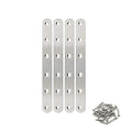 4 Pack Flat Mending Plate for Wood,ULIFESTAR Stainless Steel Straight Brackets 200mm / 8" Length 6 Screw Hole Flat Repair Fixing Wood Brace Joining Plates Connector with Fixing Screws - size: ['200x20x3mm']