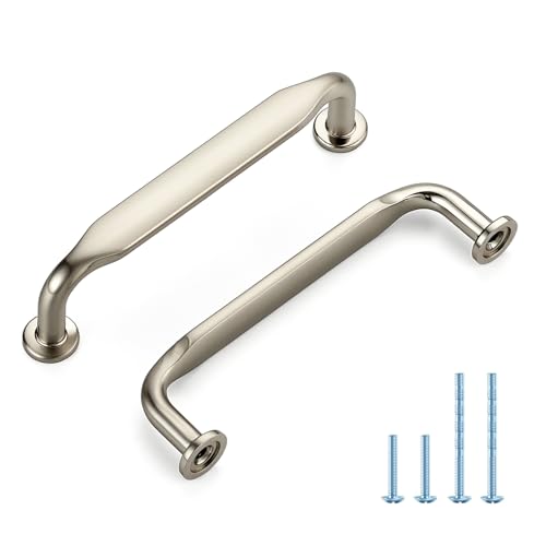 HOME EDIT Brushed Nickel Solid Cabinet Handles & Pulls 3-3/4 Inch 10 Pack - color: Brushed Nickel, size: 3-3/4 inches Hole Center