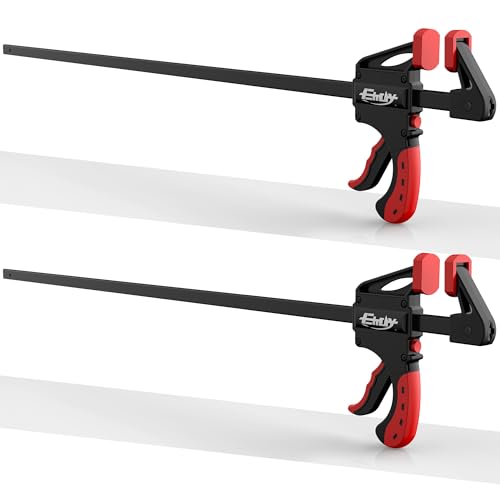 24" Bar Clamps for Woodworking, 2PCS 130lbs One-Handed Clamp/Spreader