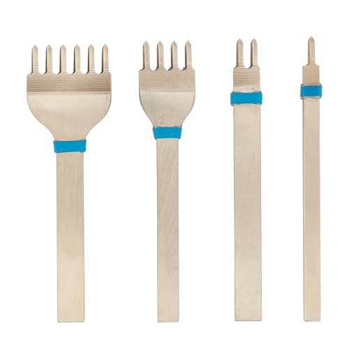 Weaver Leather Supply Diamond Leather Stitching Chisel Set, Precise 5mm Hole Punch, Color-Coded Hole Punch Set for Hand Sewing and Saddle Stitching - size: 5mm