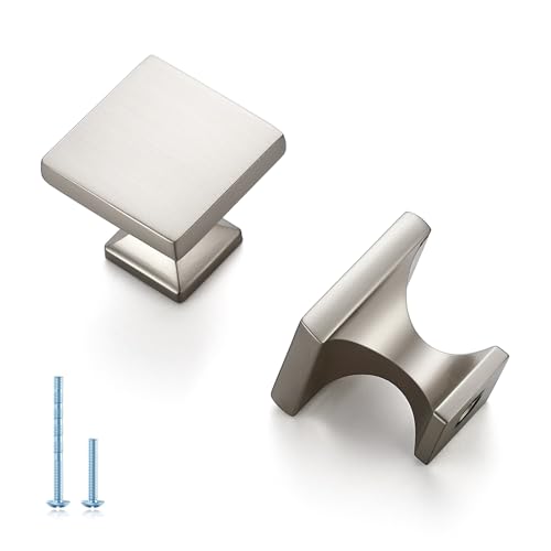 HOME EDIT Brushed Nickel Cabinet Handles Zinc Pulls Single Hole 5 Pack - color: Brushed Nickel, size: Single Hole