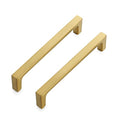 Ravinte Brushed Brass Solid Pulls Cabinet Handles 5 Inch 5 Pack - size: 5 Inch Hole Center