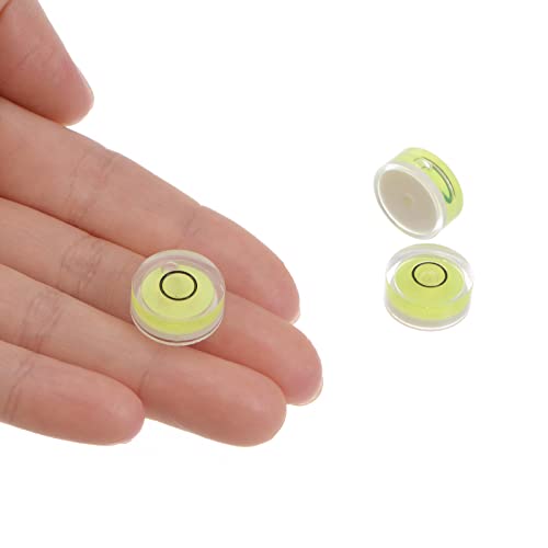 HARFINGTON 3pcs Round Bubble Level 15x6mm Mini Circular Bullseye Spirit Levels for Leveling Camera Tripod Telescope Workshop Turntable Pictures Frame, Lime - color: Lime (Black Circle), size: 15x6mm