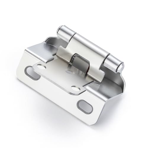 Ravinte Polished Chrome Semi-Overlay 1/2 inch Self-Closing Hinges, 10 Pack - color: Polished Chrome