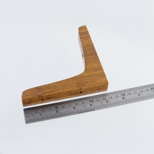 Antrader 4PCS Wooden Shelf Brackets,Solid Wall Mount Wood Shelf Bracket,Wood Triangle Bracket,L Shape Shelf Holders Include Mounting Screws,5.12 Inch x 5.12 Inch,Dark Brown - color: Dark Brown, size: 5.12"×5.12"×0.79",4pcs