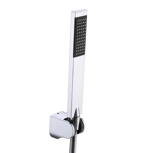 KES Brass Shower Head HandHeld Shower Wand, 1.5-Meter Long Hose Square - color: Polished Chrome