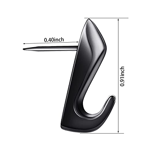 Hotop 30 Pcs Push Pin Hooks 20 Lbs Picture Hanger, Black, Silver, Bronze - color: Black, Silver, Bronze