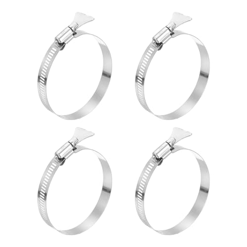 HARFINGTON 4pcs Hose Clamps 2.8"-3.7" (72-95mm) Adjustable 304 Stainless Steel Worm Gear Hose Clamps Assortment Kit for Plumbing Dryer Vent Automotive Dust Collector - size: 72-95mm