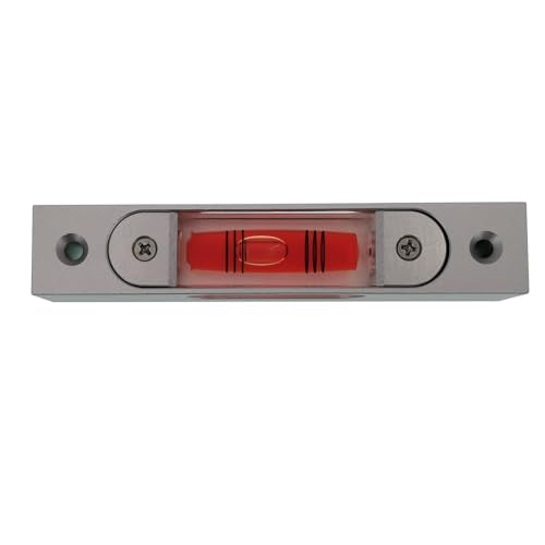 UMEI Rectangular Adjustable Level Instrument with Holes, Aluminum Alloy Metal Adjustable Liquid Level Level Bubble, Luminous demagnetization, Length 120mm, Hole spacing 100mm (red)