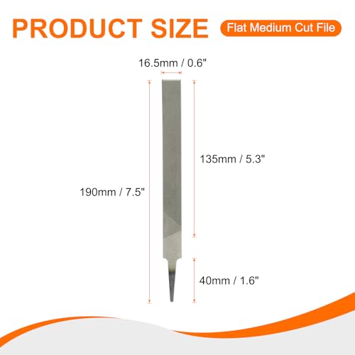 HARFINGTON 2pcs Flat Medium Cut File 6" Double Cut Teeth High Carbon Steel Hand Rasp File without Handle for Metal Wood Deburring Removing - size: 6", style: Medium