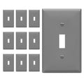 ENERLITES 10 Pack Light Switch Cover Plate for Toggle Wall Switch, Gray - color: Gray, size: 10 Pack