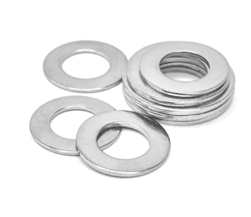 (360 PCS) Flat Washers, 304 Stainless Steel Flat Washer, Gasket Combination, 8 Different Sizes Wide Washing M2 M2.5 M3 M4 M5 M6 M8 M10 (360 PCS)