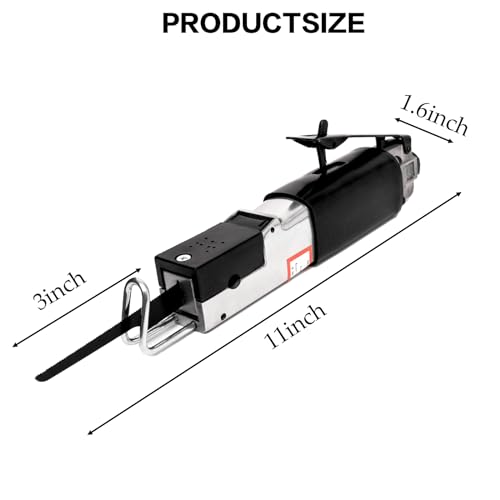 Air Reciprocating Saw with 6pcs 18T/24T/32T Blades, 1/4" NPT Lightweight Pneumatic Body Saw for Metal Sheet Cutting & Auto Body Work, Safety Lock Out Lever