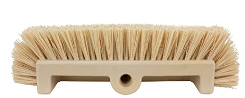 SPARTA Multi-Level Tile Scrub Brush 12" Wide Brush Head, Heavy-Duty Tile Cleaning Brush with End Bristles for Commercial Tiles, Tubs and Floor, Plastic, 12 Inches, Tan - color: Tan