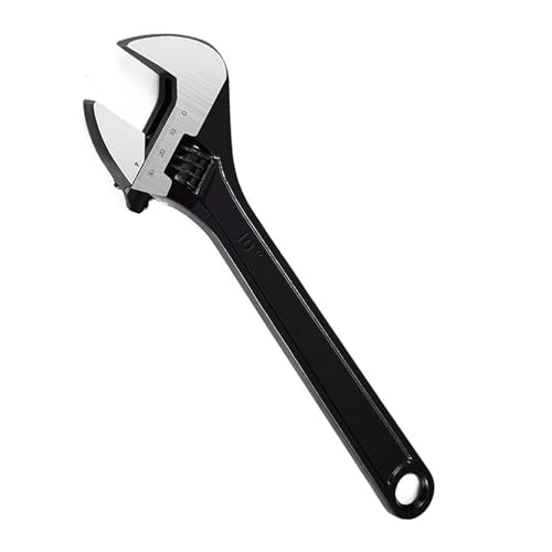 Adjustable Wrench 10 Inch Heavy Duty Wide Jaw Opening Wrench for Automotive Plumbing Household Garage Repair - size: 10inch