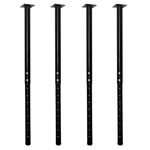QLLY Adjustable Metal Table Leg, 24-40 inch, 60-100cm, Home Office DIY Desk Leg, Furniture Leg Set (4, Black) - color: Black