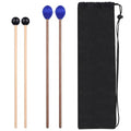 Drum Mallets Kit – 2 Pairs, Rubber ＆ Marimba, Percussion Instrument Beginner Accessories for Steel Drum, Bass Drum, Glockenspiel, Xylophone Mallet - size: 2 pairs