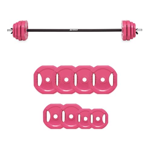 RitFit Adjustable Barbell Weight Set with Padded Bar for Home Gym - style: 60LB
